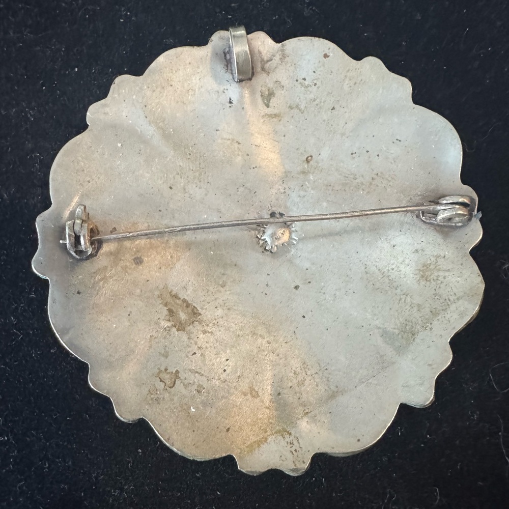 Large Mexican Sterling Abalone Pendant an/or Brooch - Picture 3 of 4